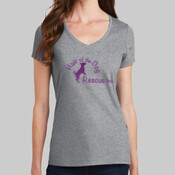 Purple Glitter V Neck Tee